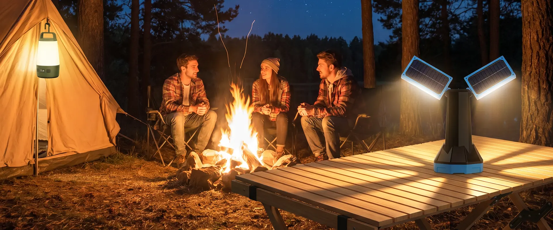 Monarcha Solas na Síne Camping LED